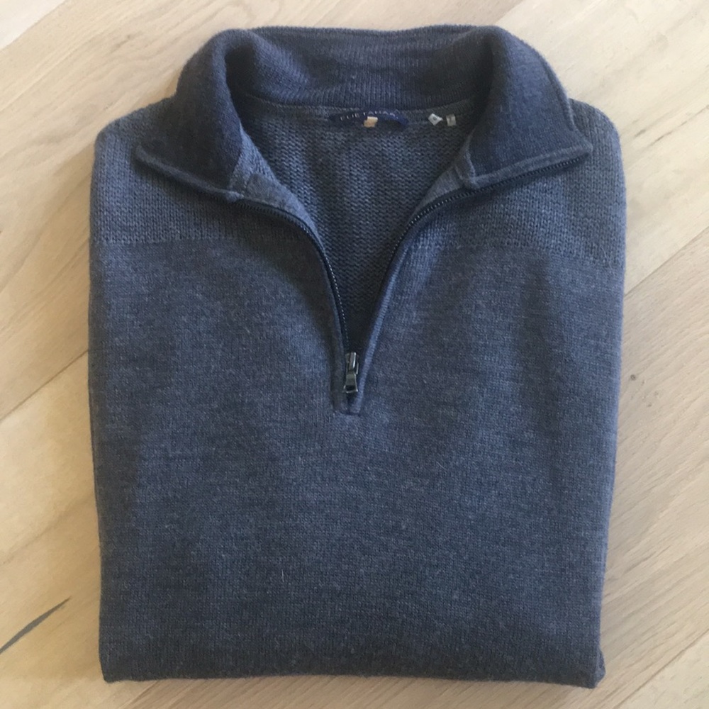 Elie Tahari Men’s Pullover Half Zip Wool Sweater L